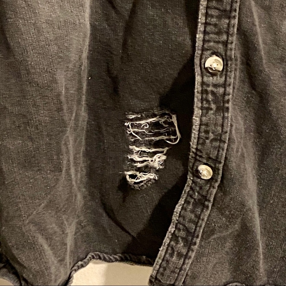 CPO provisions gray denim destroyed shirt EUC - Picture 6 of 15